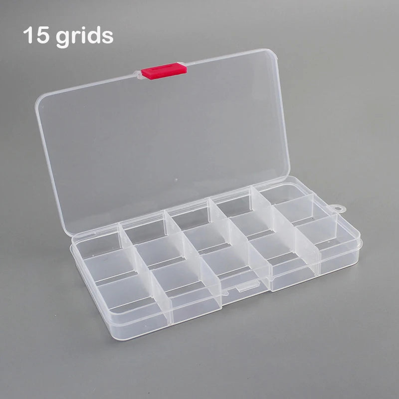 boîte rangement transparente 15 compartiments pratique réutilisable modulaire bijoux articles divers plastique respectueux environnement
