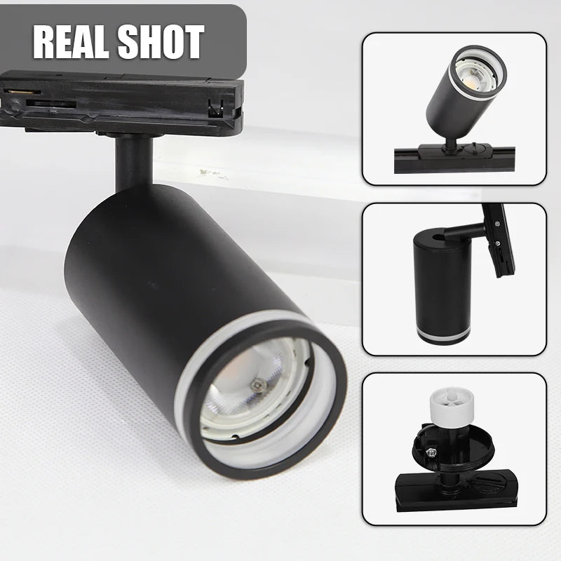 spots lumière rail gu10 noir modernes clips facile flux lumineux élevé certification rohs ccc