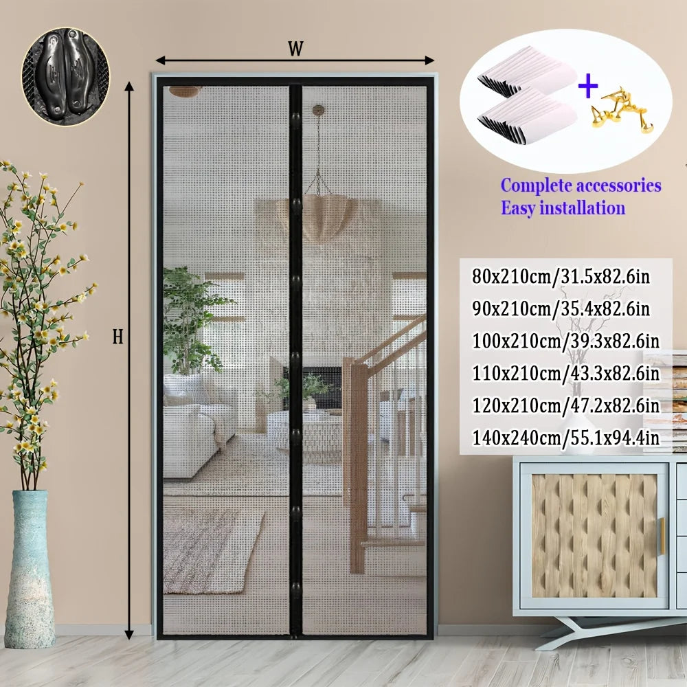 rideau moustiquaire gris clair maille fine anti moustiques adhésif auto fermant moderne chambre balcon