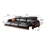 canapé d'angle moderne simili cuir noir confortable coussin marron salon adulte