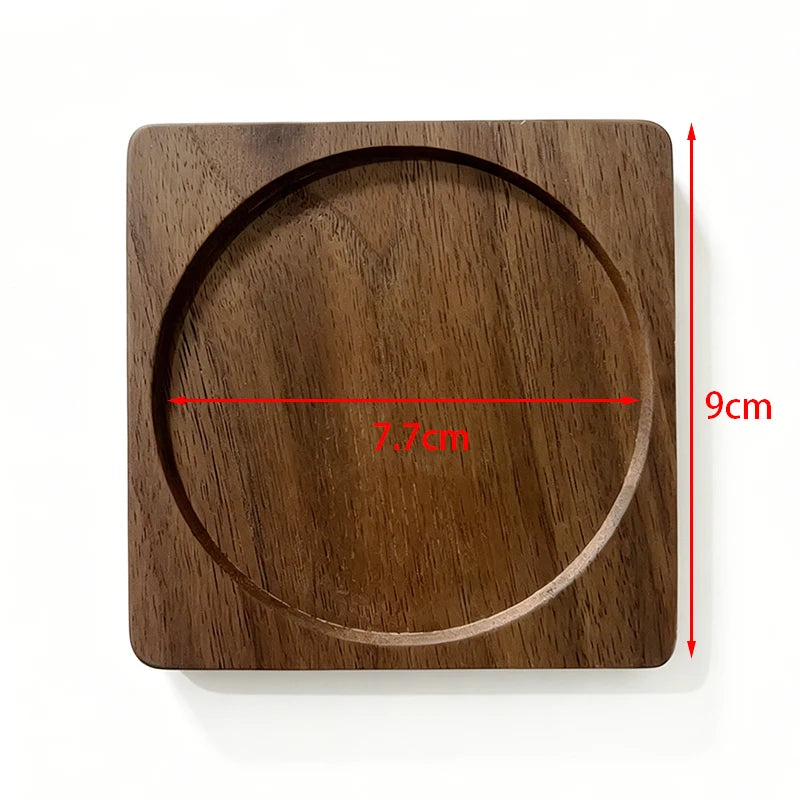 coasters bois naturels respectueux environnement minimaliste bois chêne noyer sets coeurs rectangles