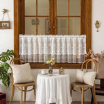 rideau blanc broderie florale transparent classique polyester fenetre cuisine salon chambre balcon