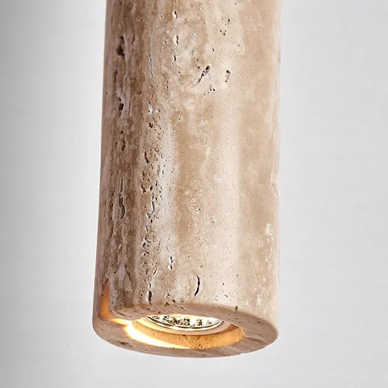 lampe suspendue moderne minimaliste pierre beige clair texture naturelle câble noir 90 260V 2000