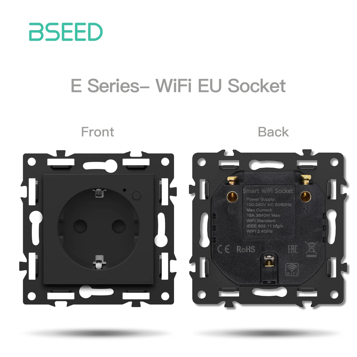 interrupteur électrique intelligent wifi noir moderne affichage led connecteurs usb