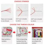 tableau broder arbre chemin clôture multicolore coton éco 11ct 14ct kit broderie point croix