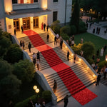 tapis rouge brillant pailleté moderne couleur rouge vif occasion cérémonie mariage noël glamour événement