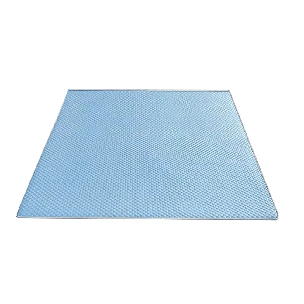 matelas rafraîchissant bleu clair texture géométrique moderne oreiller