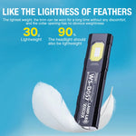 lampe torche rechargeable led aimantée noire moderne compacte fenêtre jaune lumineuse