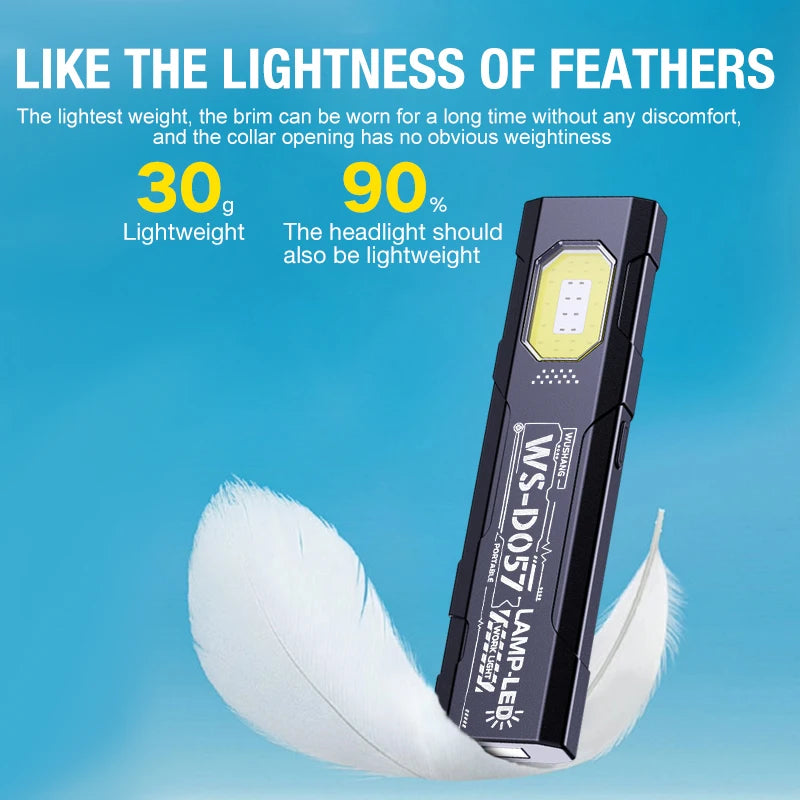 lampe torche rechargeable led aimantée noire moderne compacte fenêtre jaune lumineuse