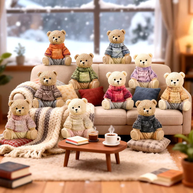figurine résine ours peluche moderne détaillée couleur multiple décoration jardin anniversaire accessoire diy