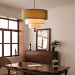 lampe suspendue moderne toile lin vert beige blanc salon chambre fixée chaîne adjustable 45