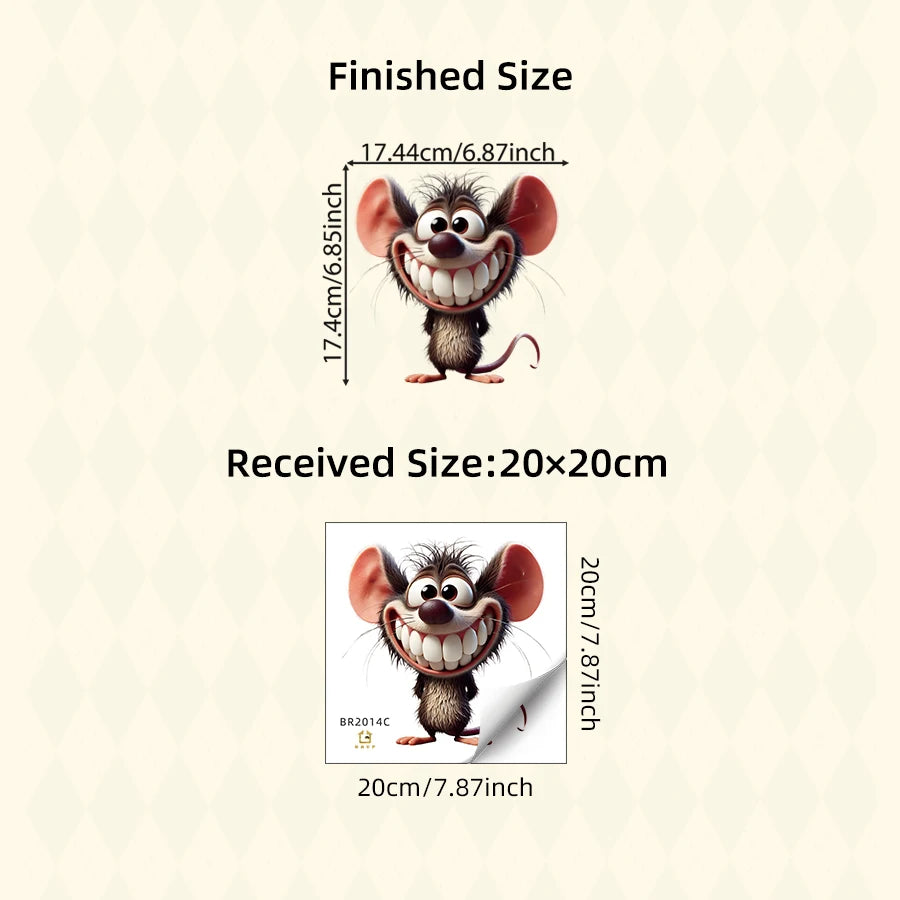 stickers adhésifs dessin animé souris chat singe décoration salle bain amovible pvc