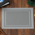 tapis table moderne gris beige marron olive maille fine 30x45cm minimaliste