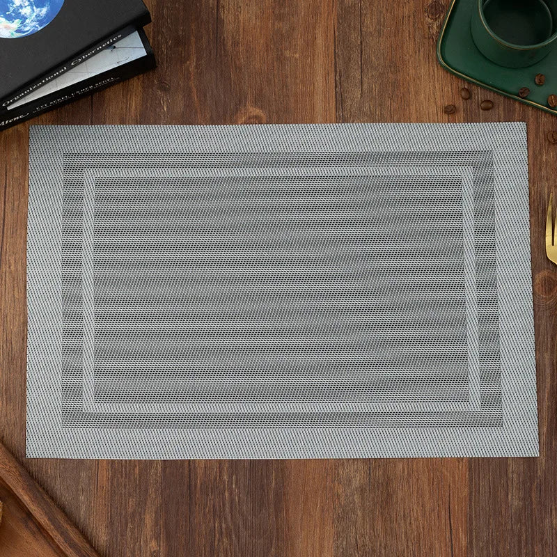 tapis table moderne gris beige marron olive maille fine 30x45cm minimaliste