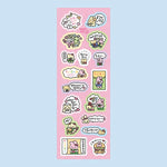 stickers kawaii multicolores dessins animés adhésifs mignons thème cuisine jeux vidéo halloween