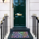 tapis d'entrée moderne imprimé léopard multicolore anti dérapant imperméable résistant bactéries adultesextérieurintérieur