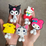 porte brosse dents animaux chatons pois adhésif mignon rose blanc gris