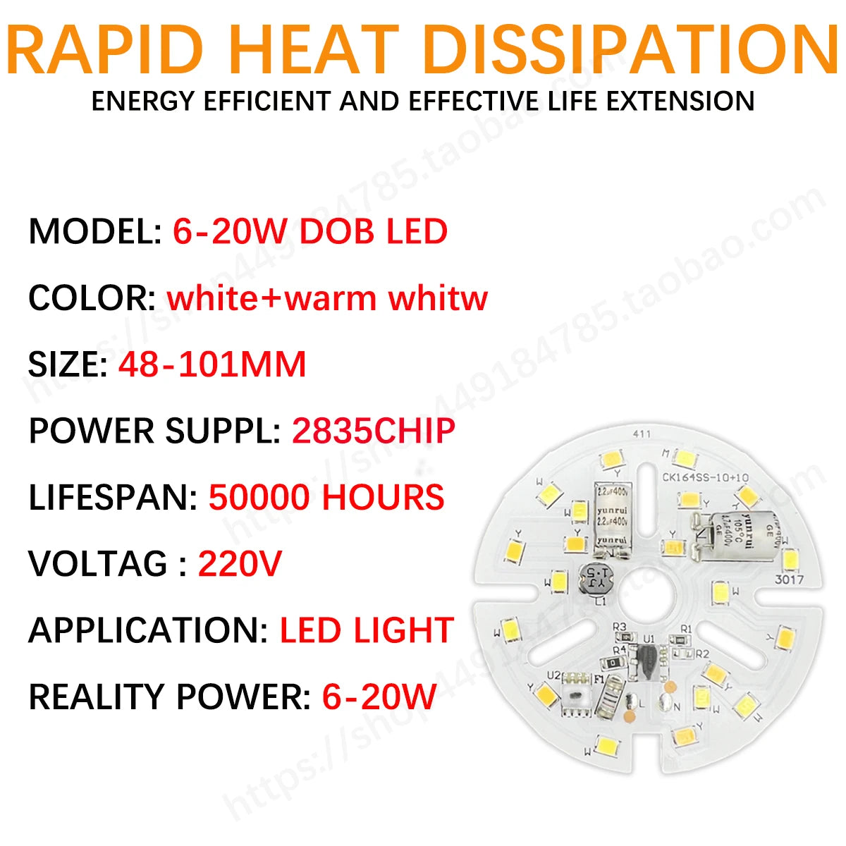 plaque led circulaire blanc blanc chaud 9w 12w 20w moderne sans pilote smd2835