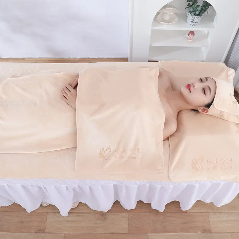 serviette massage velours doux gris beige vert bleu moderne absorbante microfibre lavable machine set