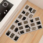tapis gris noir chats antidérapant polyester durable moderne graphique intérieur prière camping voyage