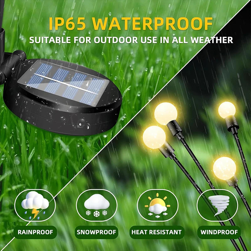lumières solaires jardin multicolores modernes oscillantes extérieures imperméables ip65 led tiges noires