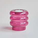 Support bougie moderne transparent orange jaune rose bleu chandelle bâton tealight décoration maison festive