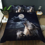 Parure de lit loup avec les deux taies d'oreiller assorties
