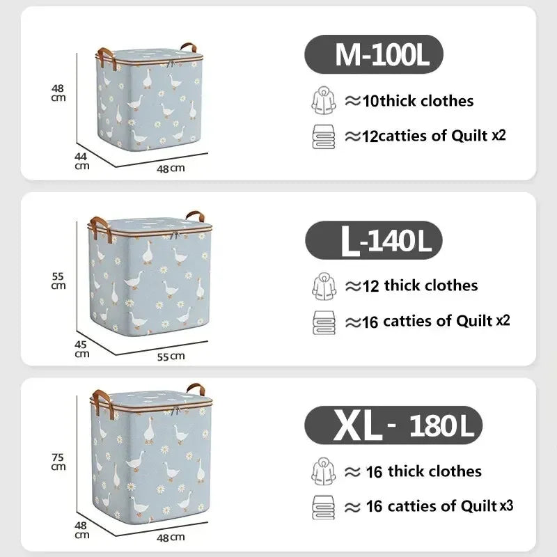 boîtes rangement bleu clair moderne oies blanches fleurs texture décoration armoire poignées cuir fermeture