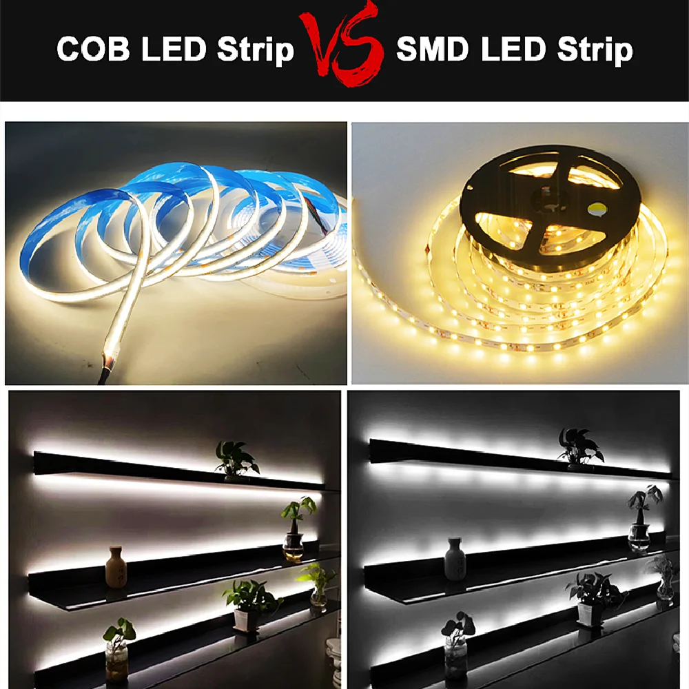 ruban led flexible blanc jaune 3000k 4000k 6000k adhésif moderne minimaliste 12v 24v 320leds