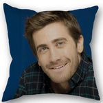 taies d'oreiller coton lin motif jake gyllenhaal moderne bleu marine imprimé décoration maison washable