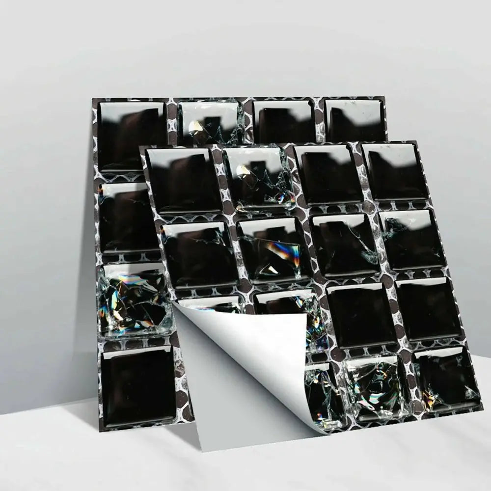 carreaux muraux auto adhésifs pvc mosaïque effet 3d moderne noir blanc gris décoratif salle