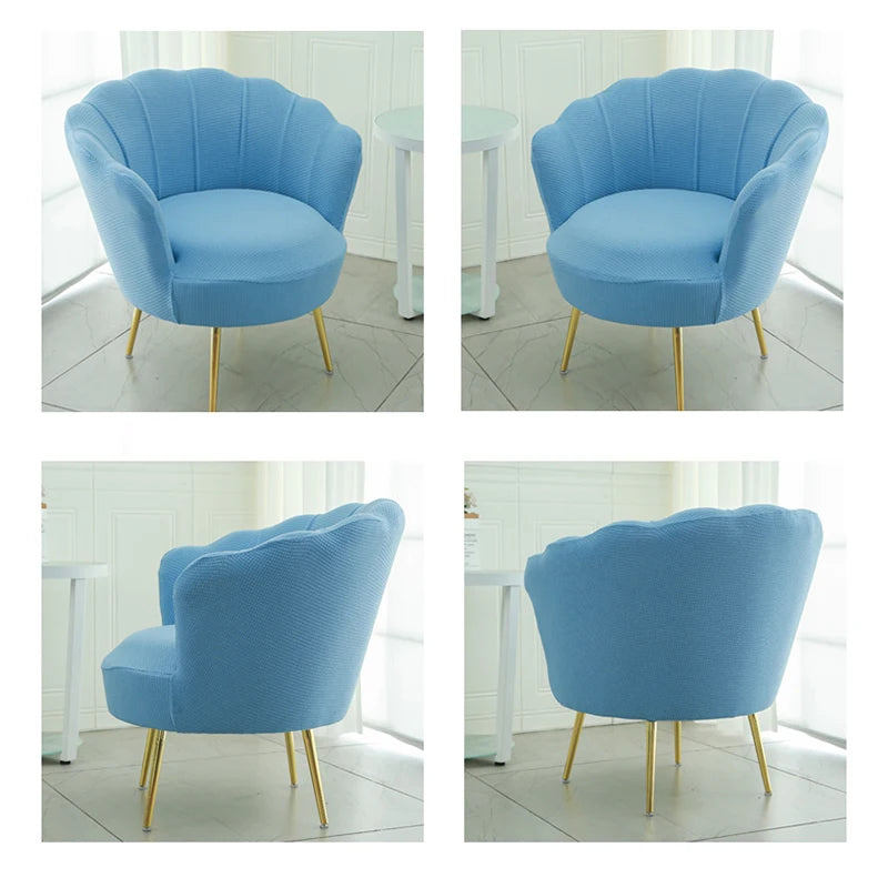 housse fauteuil blanc bleu rose gris beiges rayures horizontales moderne pieds dorés machine extensible