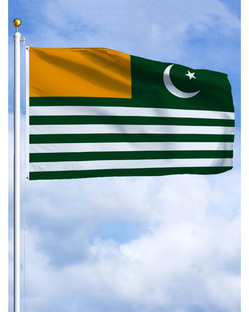 drapeau azad kashmir orange vert blanc rayures croissant étoile moderne ethnique décoration polyester super
