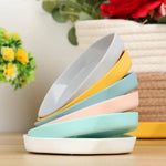 assiettes modernes minimalistes jaune rose blanc vert bleu gris plastique 11cm 14.5cm