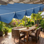 toile parasol moderne résistante l'eau gris beige bleu texture tissée protection solaire jardinet opacité