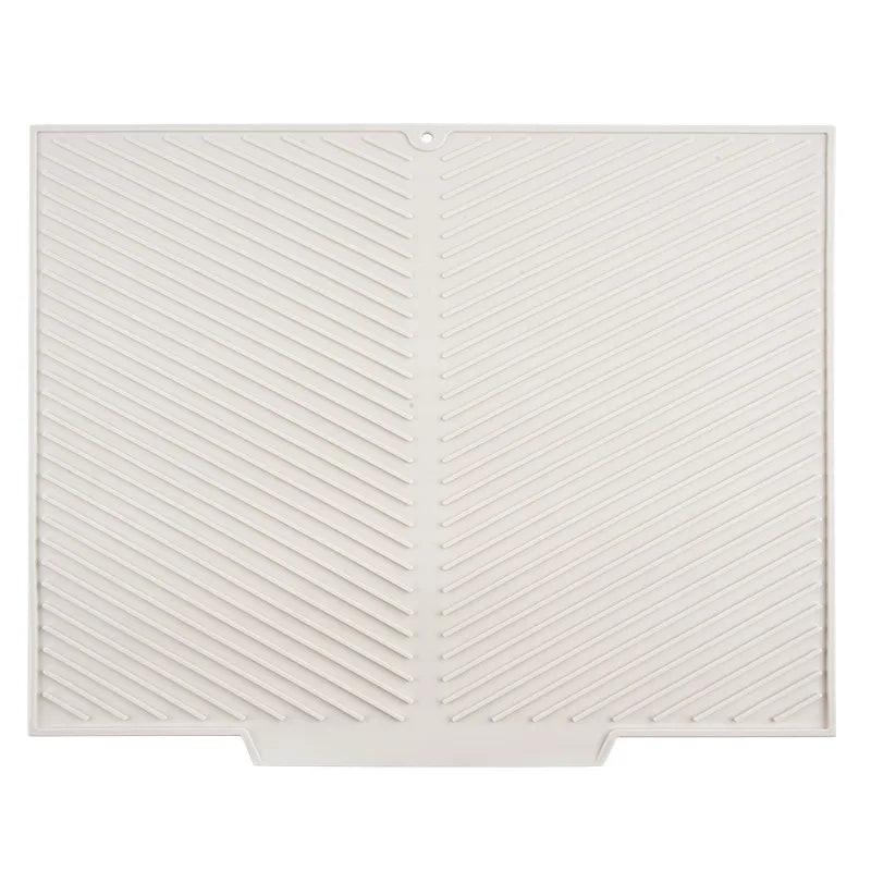 tapis drainage silicone gris moderne rayures diagonales antidérapant respectueux environnementuisine