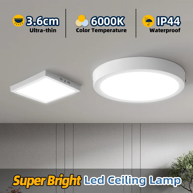 lampe led moderne ultra mince 10w 15w 20w 30w blanc rond carré