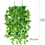 plantes artificielles suspendues feuilles vertes modernes minimalisteextérieur accrochées cordelettes support suspension