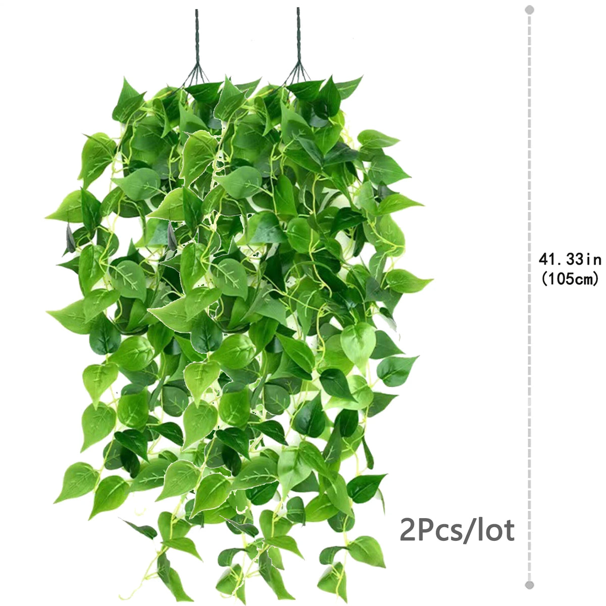 plantes artificielles suspendues feuilles vertes modernes minimalisteextérieur accrochées cordelettes support suspension