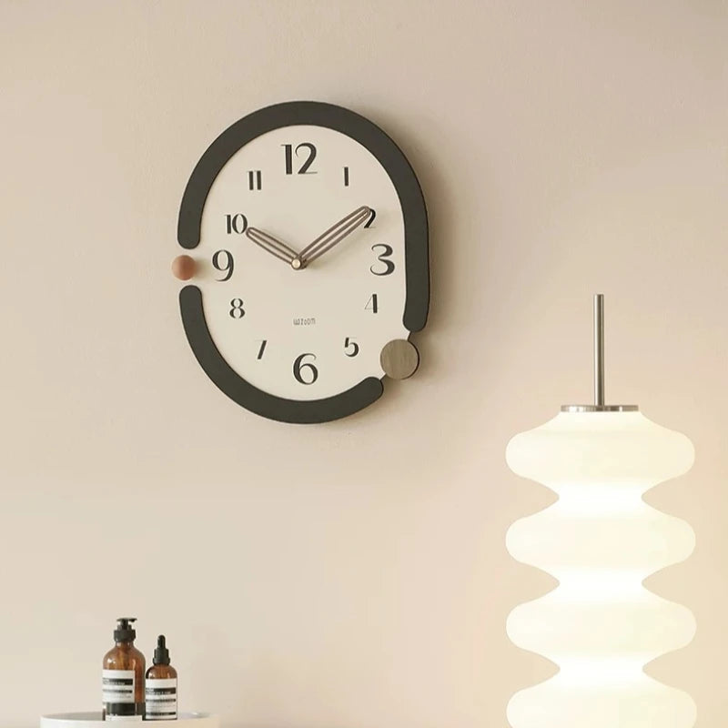horloge murale moderne noir blanc aiguille circulaire salon environnement protection batterie