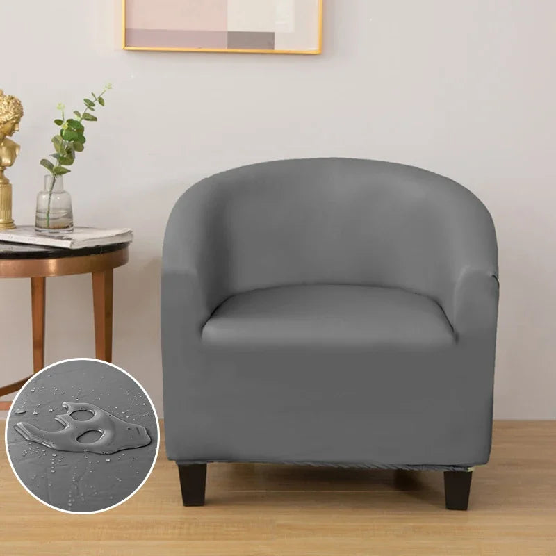 housse fauteuil moderne polyester bleu noir gris marron polaire lavable salon chambre uni