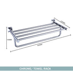 ensemble accessoires salle bain chrome porte serviette savon dentifrice gobelet mural métal