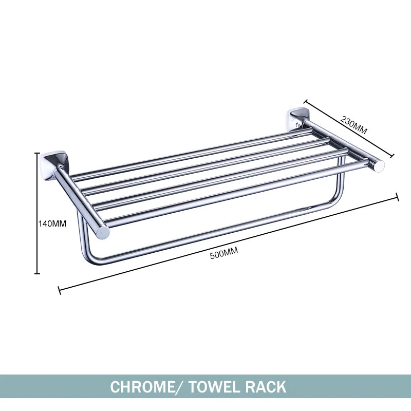 ensemble accessoires salle bain chrome porte serviette savon dentifrice gobelet mural métal