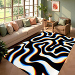 tapis moderne rectangle polyester coloré motifs abstraits salon durable floral