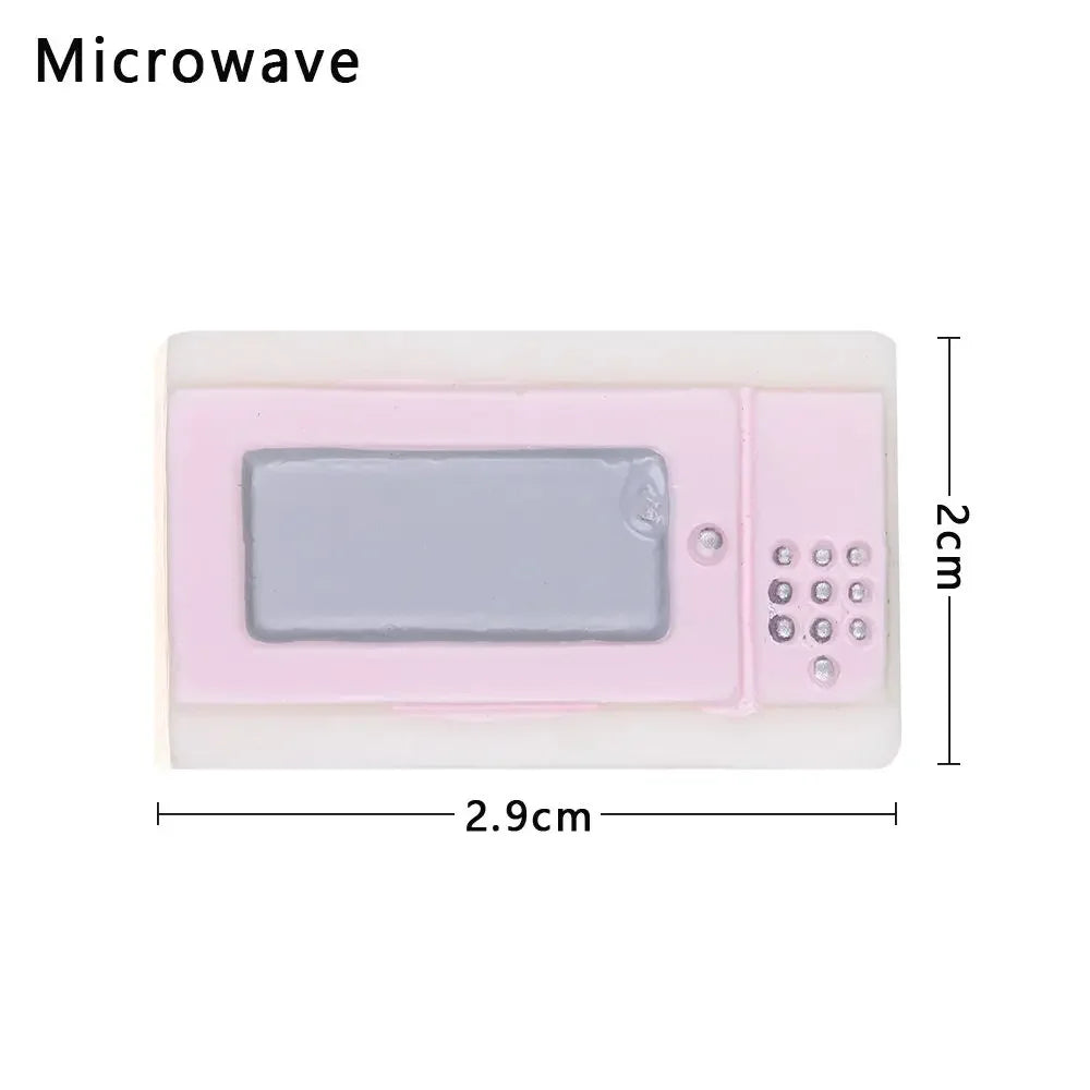 meubles miniatures poupées rose blanc modernes armoire frigo lave linge micro ondes téléviseur commode