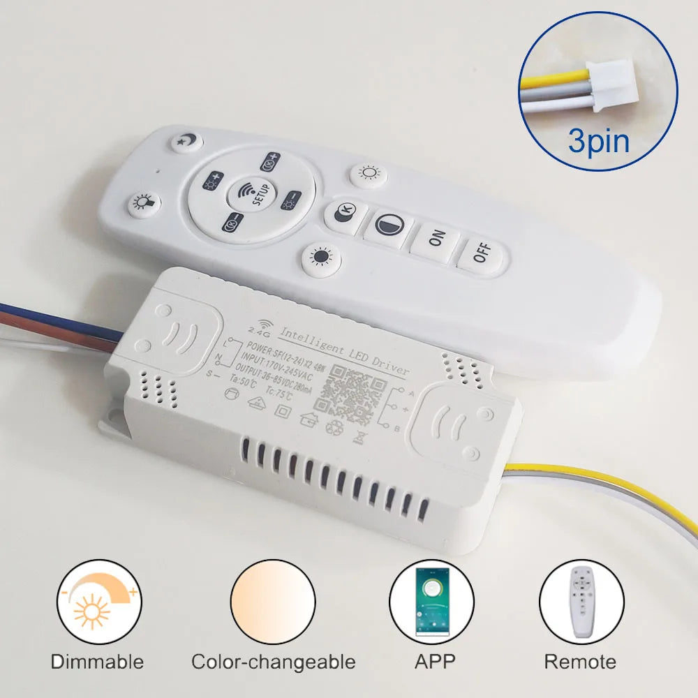 Transformateur LED intelligent 2.4G avec télécommande pour ruban LED