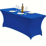 housses table réutilisables noires solides modernes adhésives fête pâques 4ft 6ft 8ft polyester
