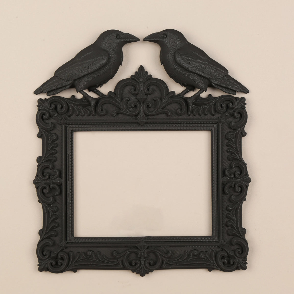 cadre mural baroque oiseaux noirs ornements floraux noir vintage décoration murale rétro gothique