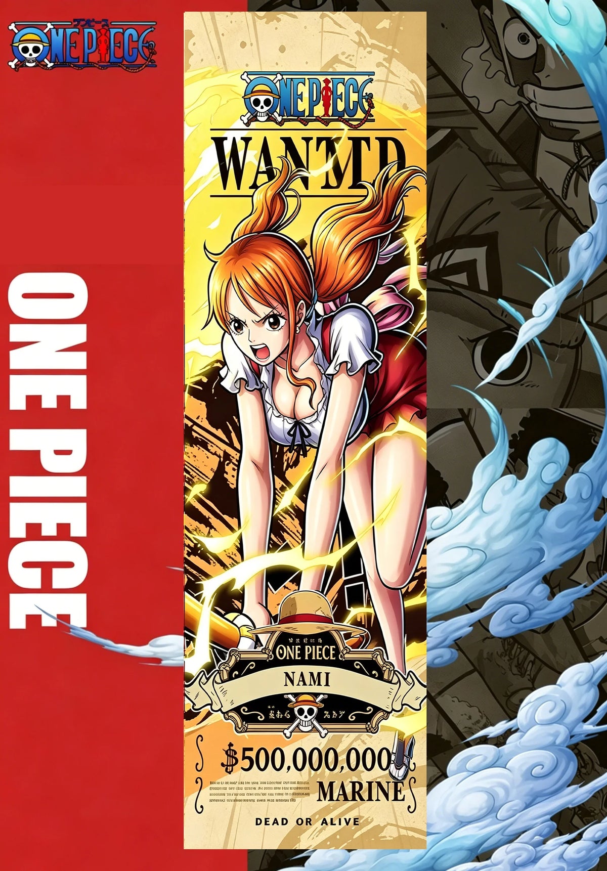 tapisserie murale longue one piece luffy affiche tissu anime chambre coucher décoration esthétique personnages