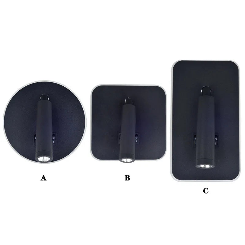 lampe murale moderne led noir fixée mur chargeur usb chambre entrée étude